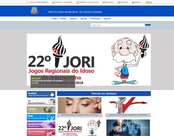 Novo site do Município de Herculândia